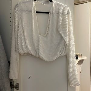 Never worn Zara pearl top